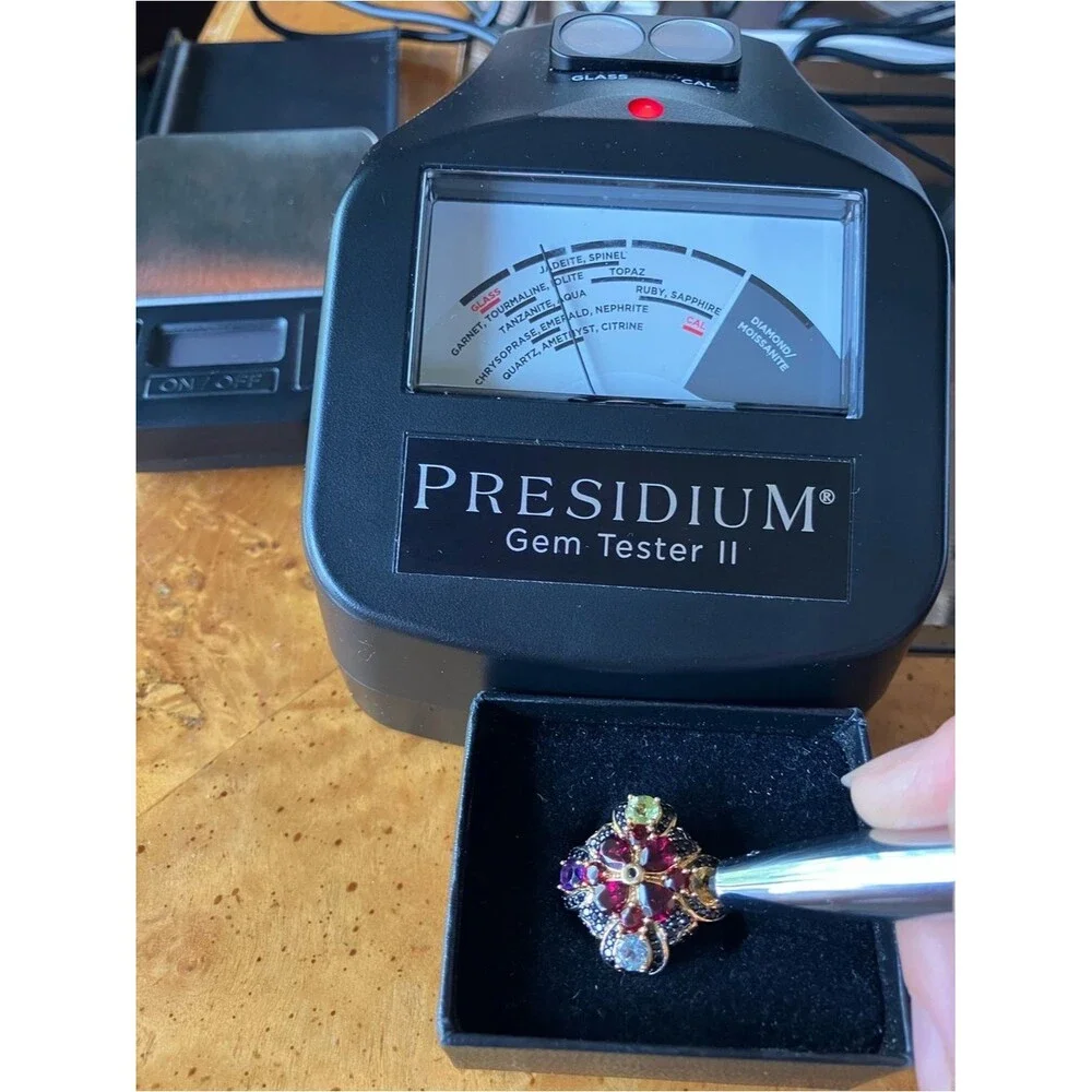 Natural Garnet Multi Gemstone Art Deco Ring Size 9